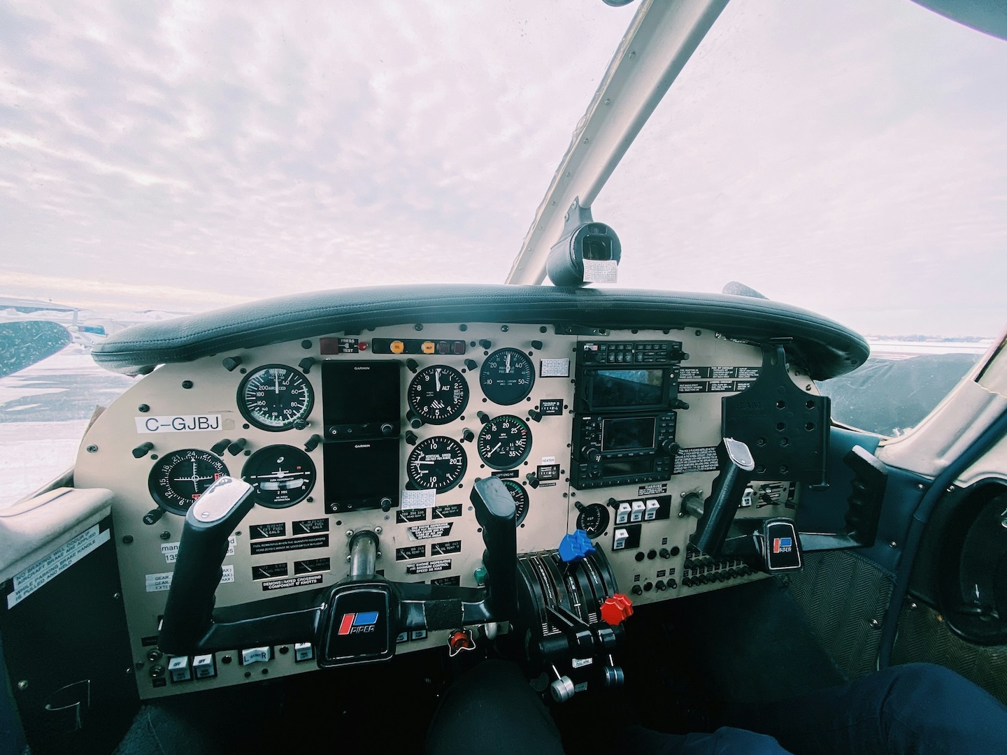 Airplane cockpit.