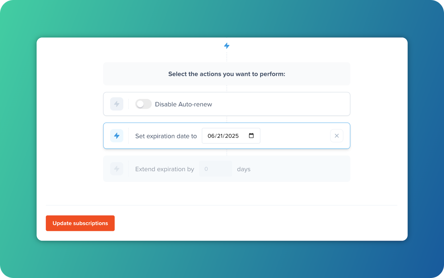 Confirm subscription changes