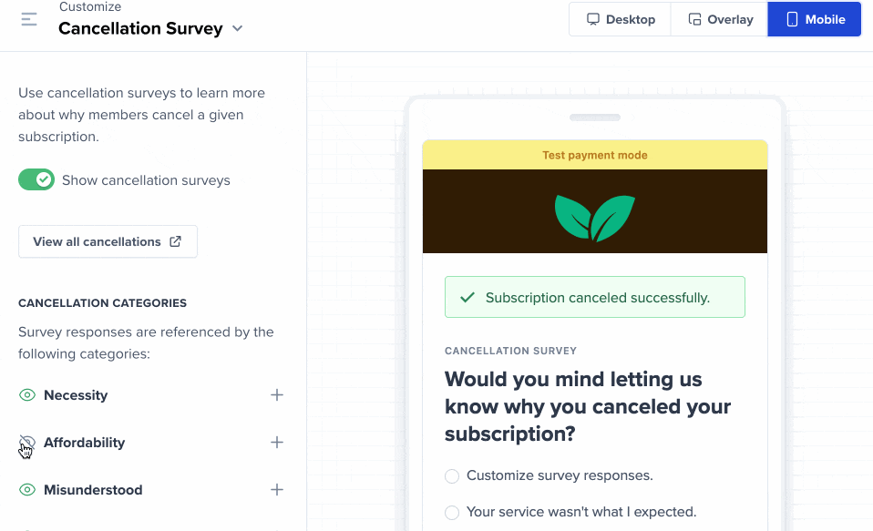 Hide certain responses