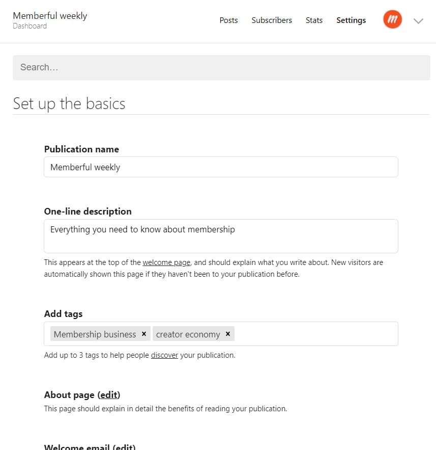 Substack vs Medium - Substack settings